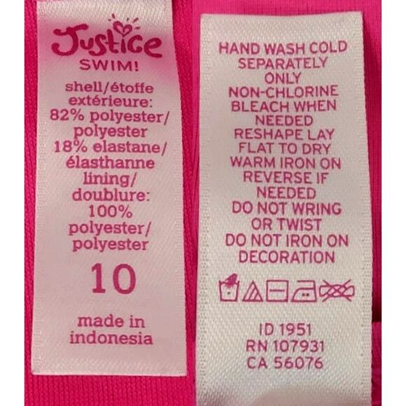 Justice Two-Piece Swim Suit Girl's Size 10 - Picture 7 of 8